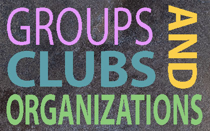 colored text showing groups clubs and organizations