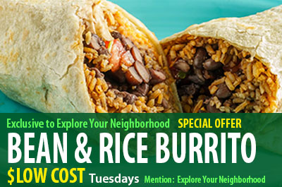 Bean and rice burritor special offer