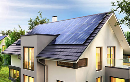 solar panels on a home roof