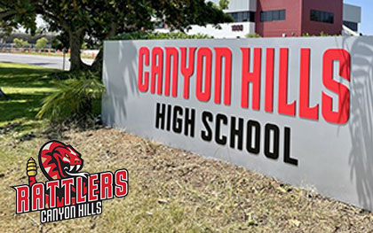 schools sign and logo for Canyon Hills High School