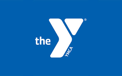 YMCA logo with blue background