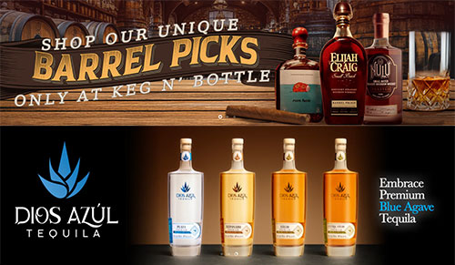 Visit keg n bottle website showing liquor selections