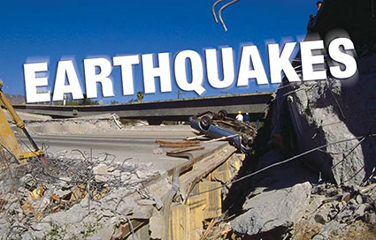 earthquake damage to a road