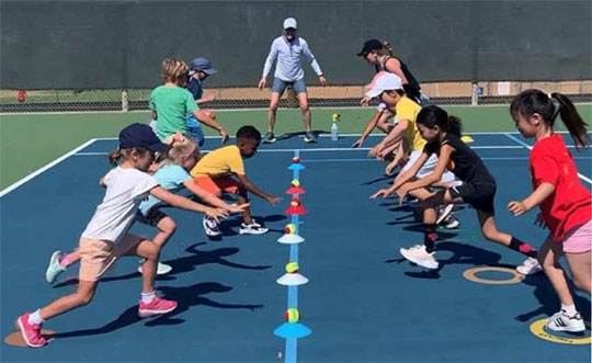 young kids at Tierrasanta tennis camp