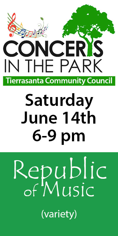 Concerts in the park info for 6-14-25