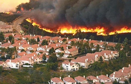 Wildfire in neighborhood