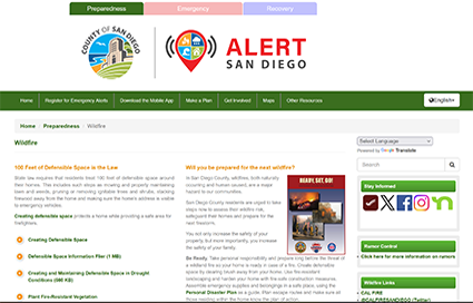 website of Alert San Diego