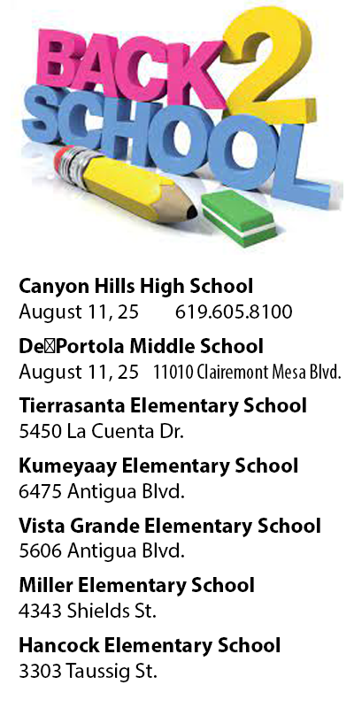 Back to school Tierrasanta Schools