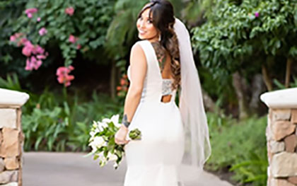 Bride in wedding gown