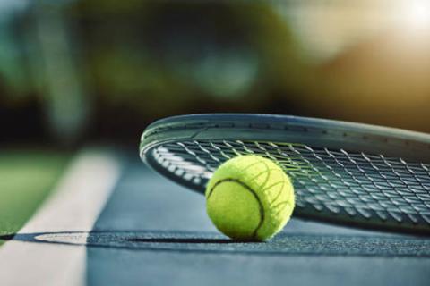 tennis racquet and ball