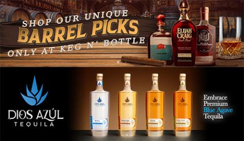 Visit keg n bottle website showing liquor selections