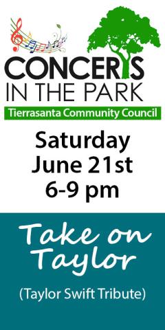 Concerts in the park info for 6-21-25