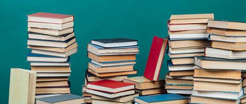 4 stacks of used books